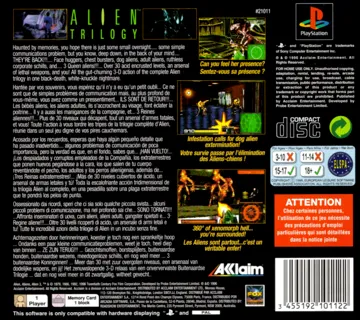 Alien Trilogy (US) box cover back